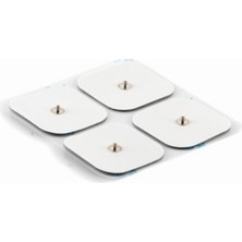 Feyza Design 4'lü Çıtçıtlı 5x5 cm Tens Cihazı Pedi Yedek Elektrot Seti