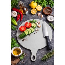 Open Home Concept Krem Yuvarlak Ekmek, Sebze, Meyve Kaydırmaz Leke Tutmaz Kesim Standı Tahtası