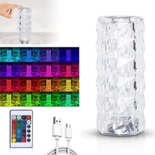 Allians Kristal Akrilik LED Masa Üstü Lamba 16 Renk Uzaktan Kumandalı Dokunmatik