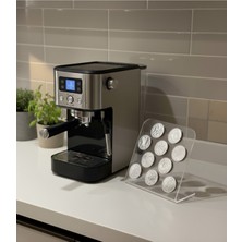 PremiumPort Kapsül Kahve Standı, Şeffaf ve Uyumlu, 10 Kapasiteli, Pratik ve Şık Tasarım