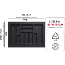 PremiumPort 64X49 Çekmece Içi Kaşıklık Antrasit S-2288, Şık ve Kullanışlı Organizatör