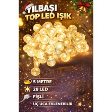 Allians 5 Metre 28LI Fişli Şeffaf Kablo Kristal Top LED Işık, Yılbaşı ve Dekorasyon Için