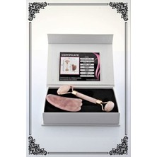 Feyza Design Pembe Kuvars Roller ve Gua Sha Masaj Takımı, Sağlıklı Güzellik Seti
