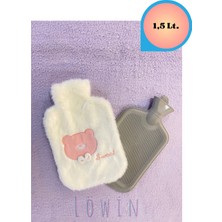 Löwin Peluş Kılıflı Sıcak Su Torbası | Sevimli Hayvan Figürlü | Yumuşacık | 1,5 Lt | Termofor