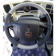 Hasbay Dikişli Direksiyon Kılıfı Siyah / Gri Deri Siyah Dikişli Rena.ult Tır Kamyon Bu Direksiyon Için