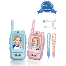 Çocuklar Için Görüntülü Telsiz Konuşma Özellıklı El Telsizi Şarj Edılebılır 50 mt Menzil Wifi Gerektirmez