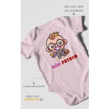 Morivo Kids Mini Patron V2 Baskılı Bebek Zıbını – Çıtçıtlı Body | %100 Pamuk Kısa Kol