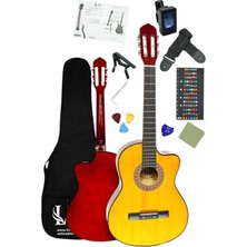 Allians Klasik Gitar 4/4 Sap Ayarlı Kesik Kasa Full Set, Müzik Tutkunları Için