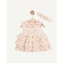 Reva Baby Kız Bebek Fırfırlı Elbise ve Saç Bandı Takımı