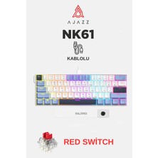 Ajazz NK61 Red Switch Kablolu Hot-Swap Klavye-Rainbow Aydınlatma-Taşıma Bandı