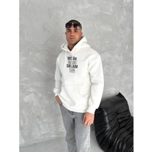 Giyim Center Kışlık Üç Iplik Kapüşonlu Sweatshirt - Beyaz