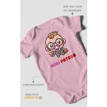 Morivo Kids Mini Patron V2 Baskılı Bebek Zıbını – Çıtçıtlı Body | %100 Pamuk Kısa Kol