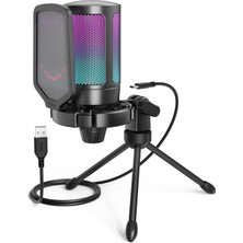 Allians Yayıncı ve Youtuber Için Rgb USB Mikrofon Ampligame A6V Yayıncı Seti