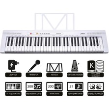 Allians 61 Tuşlu Elektronik Org Beyaz, Mikrofon ve Adaptör Hediye ile
