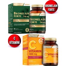 Nutraxin Bromelain Forte 60 Adet Tablet 750 Mg + C Vitamini 1000 Mg 30 Adet Tablet