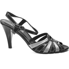 Onlo Ayakkabı 117 Hakiki Deri Siyah Topuklu Klasik Kadın Ayakkabı