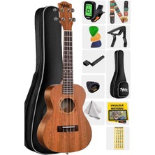 Allians Maun Tenör Ukulele Seti, Çanta, Tuner, Capo, Nota, Stiker, Aski, Pena