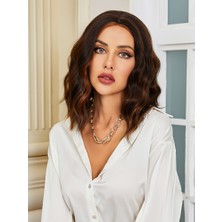 Esranın Dünyası Kahverengi / Karamel Röfleli Küt Tül Peruk RSPM34-ESRDNS