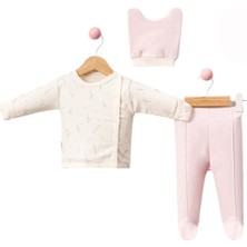 Gültekin Bebe Babycan 9351 Dijital Çiçekli Üçlü Yenidoğan Takım  - Pembe