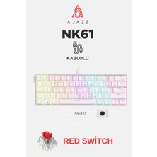 Ajazz NK61 Red Switch Kablolu Hot-Swap Klavye-Rainbow Aydınlatma-Taşıma Bandı