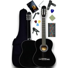 Allians Solak Klasik Gitar 4/4 Yetişkin Boy, Full Set, CG-3902BK