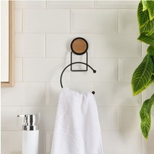 PremiumPort Şık Yuvarlak Havluluk, Siyah, 25,5 Cm, Modern ve Kullanışlı Tasarım