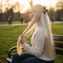 Esranın Dünyası Fiber Sentetik Düz 8 Parça Çıt Çıt - Açık Platin RSPM34-ESRDNS