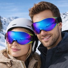 Badem10 (2 Adet) Bellasimo Gökkuşağı Camlı Aynalı Kayak Snowboard Gözlüğü Buğulanmaz Değiştirilebilir Camlı