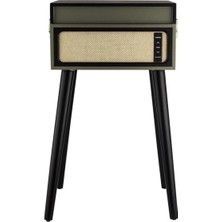 Allians Şık Siyah Ayaklı Hoparlörlü Pikap, Zarif ve Fonksiyonel Tasarım