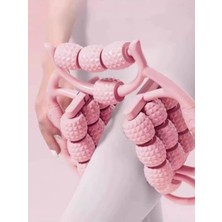 Feyza Design 24 Tekerlekli Bacak Masaj Aleti, Sıkılaştırıcı ve Rahatlatıcı, Pembe