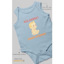 Morivo Kids Ağlamak Benim Sporum Baskılı Bebek Zıbını – Çıtçıtlı Body | %100 Pamuk Sıfır Kol