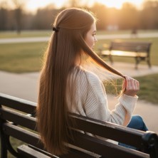 Esranın Dünyası Fiber Sentetik Düz 8 Parça Çıt Çıt - Kumral RSPM34-ESRDNS