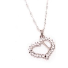 Inure Jewelry Gümüş I Harf Kalpli Bayan Kolye