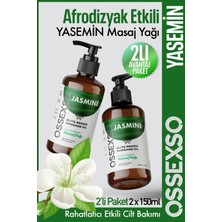 Feyza Design Yasemin Aromalı Masaj Yağı Seti, 2'li Avantaj Paketi, Doğal Aromaterapi