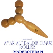 Feyza Design Ahşap Roller ile Ayak, Baldır ve Omuz Masajı Rahatlatıcı Alet