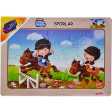 Onyıl Oyuncak Ony-85-86-87-88 Ahşap Eğitici Puzzle Sporlar -Onyıl