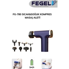 Feyza Design Ultra Profesyonel Sporcu Masaj Tabancası, 9 Başlıklı, Sıcak ve Soğuk Terapisi