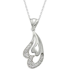 Inure Jewelry Gümüş Kalpli Bayan Kolye