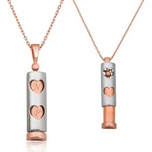 Inure Jewelry Gümüş Kalpli Çubuk Kolye