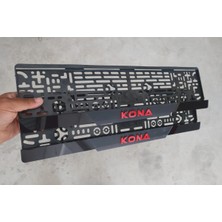 Pi Dekorasyon Hyundaı Kona Uyumlu Kabartma Yazılı Takmatik Mat Pleksi Plakalık 2 Adet 3D Piano Black