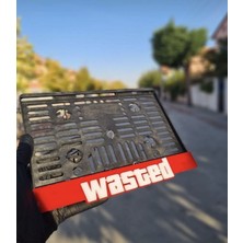 Pi Dekorasyon Wasted Motor Takmatik Pleksi Plakalık (Beyaz-Kırmızı)