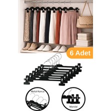 Serstil 6 Adet - Ayarlanabilir Mandallı Etek & Pantolon Askısı – Dolap Içi Elbise Askısı
