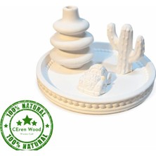 Ceren Wooden Boyanabilir Dekoratif Trio Set