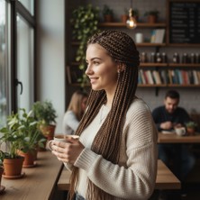 Esranın Dünyası Afrika Örgüsü ve Rasta Için Sentetik Saç - Orta Kumral RSPM34-ESRDNS