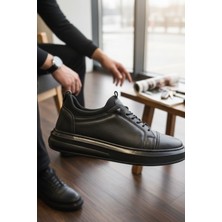 Enoch Hakiki Deri Lastikli Bilekli Erkek Sneaker Ortopedik Taban