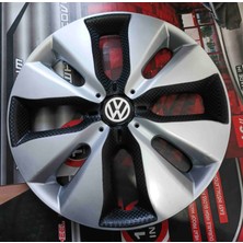Yk Volkswagen Polo / Golf / Jetta Uyumlu 15 Inç Çift Renk Jant Kapağı 4'lü Takım Amblem Hediyeli