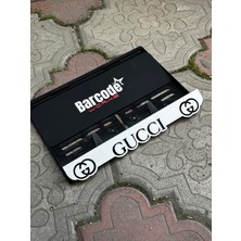 Pi Dekorasyon Motorsiklet Plakalık Guccci Model Beyaz