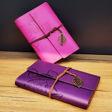 Neva Prime Deri Yaprak Desenli Çizgisiz Defter