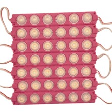 Powerr Led Aydınlatma 100 Adet 12 Volt 6 Watt 6 Lensli Pembe 3030 Smd LED Modül IP65 1 Paket