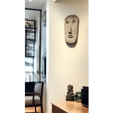 Kul Concept El Yapımı Dekoratif Duvar Heykeli Bohem Model Dokulu (17X30CM) Gri Renk Soyut Duvar Dekorasyon Heykeli